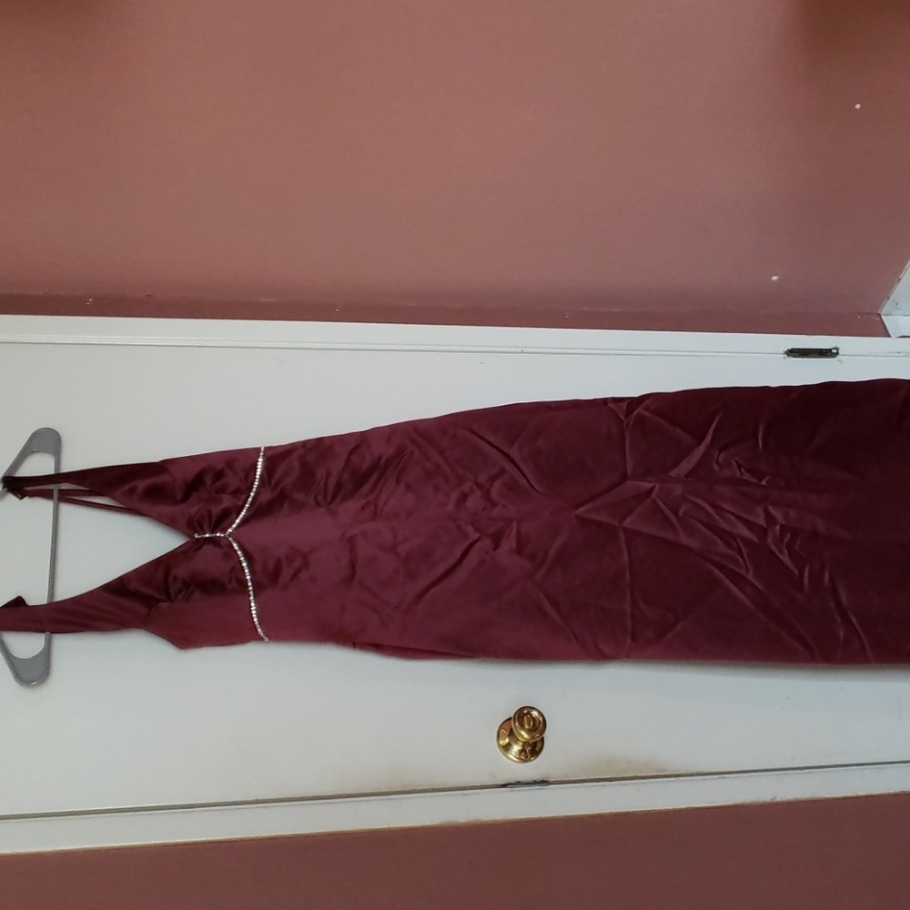 Burgundy prom style dress